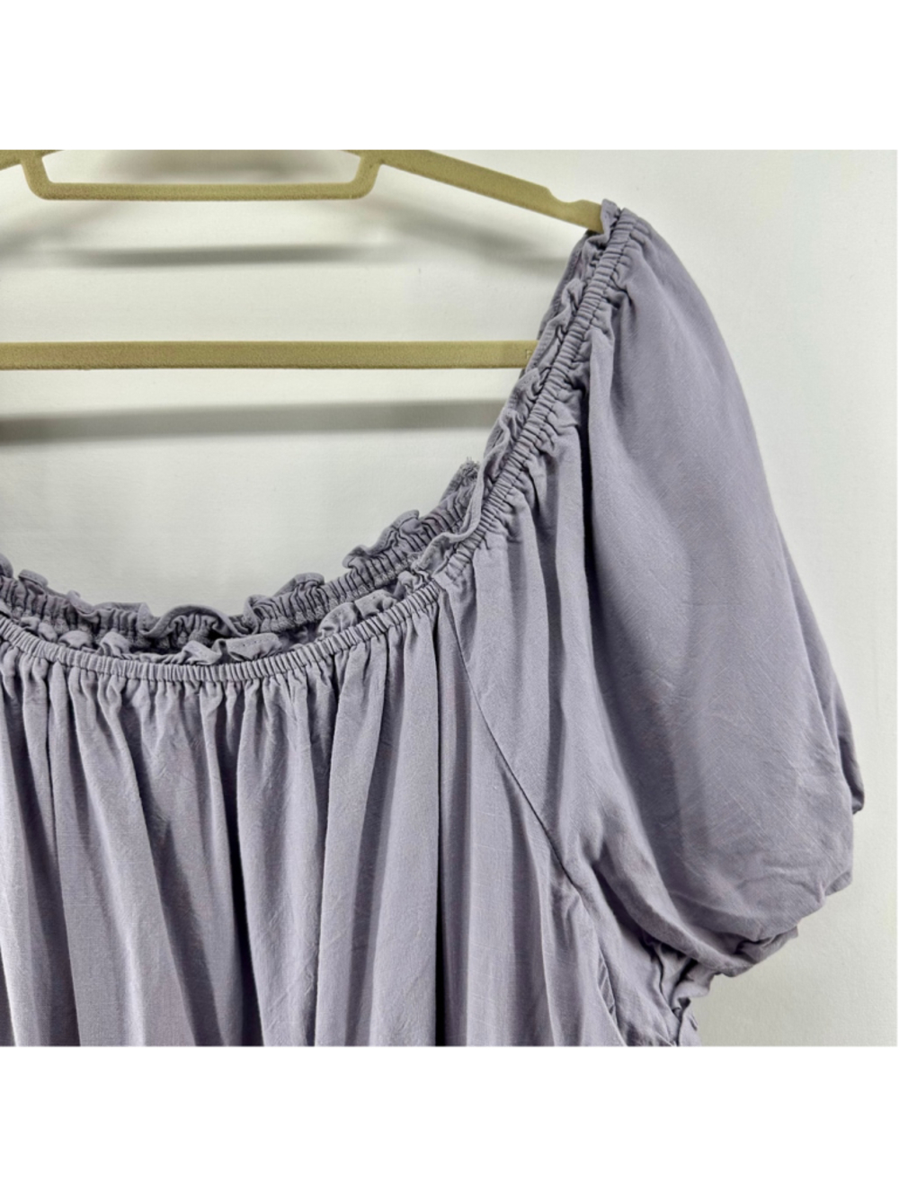 TORRID Lavender WOMENS Plus Size 5X Square Neck Peplum BOHO PEASANT TOP Purple - Picture 4 of 10